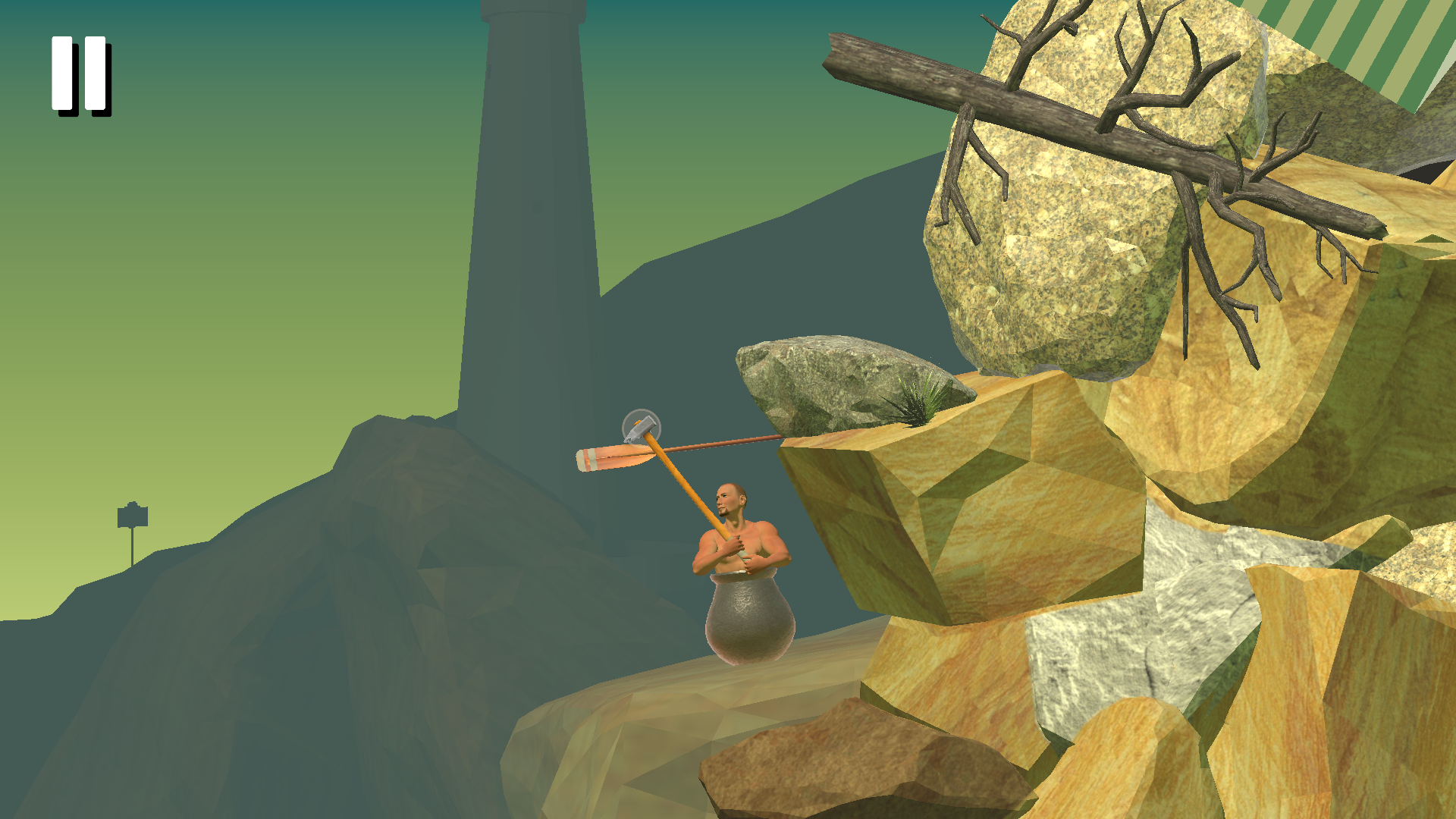 getting over it with bennett foddy character in pot